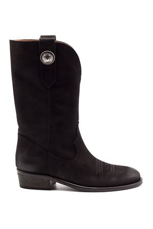 Stivale texano in nubuck nera VIA ROMA 15 | 4378NERO